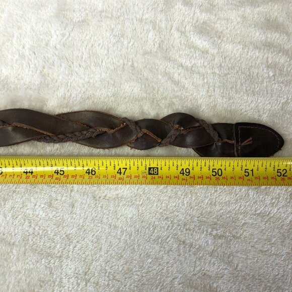 Brown Leather & Cord Braided Belt Unisex - Picture 6 of 7